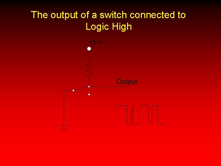 The output of a switch connected to Logic High 