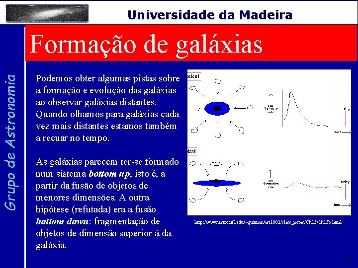 Grupo de Astronomia Universidade da Madeira Formação de galáxias Podemos obter algumas pistas sobre