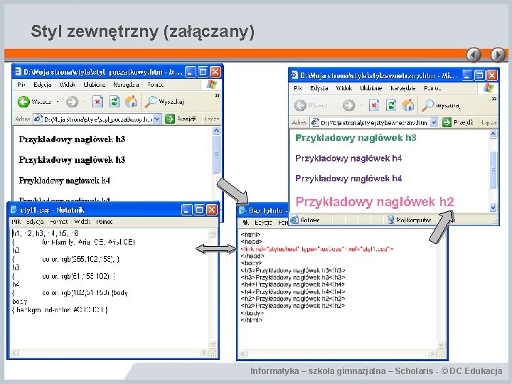 Styl zewnętrzny (załączany) Informatyka – szkoła gimnazjalna – Scholaris - © DC Edukacja 