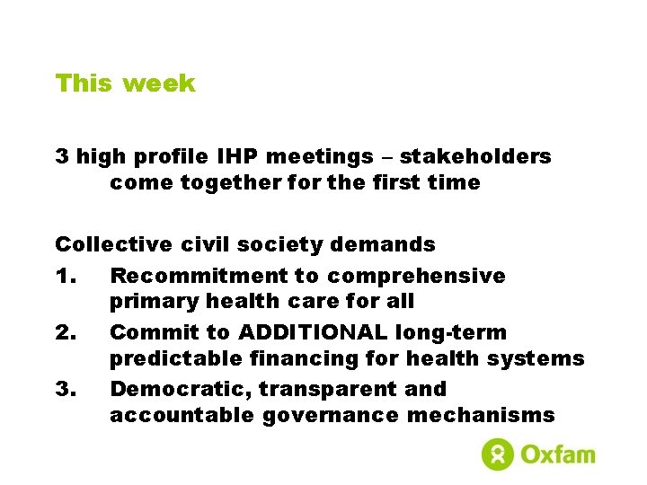 This week 3 high profile IHP meetings – stakeholders come together for the first