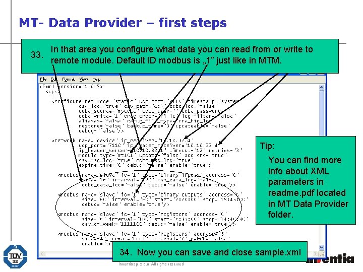 MT- Data Provider – first steps In that area you configure what data youcard