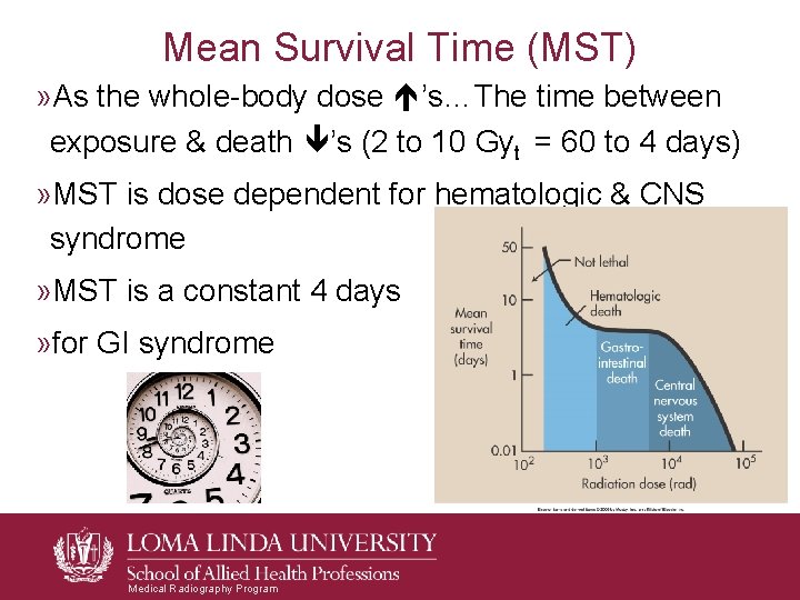 Mean Survival Time (MST) » As the whole-body dose ’s…The time between exposure & Mean Survival Time (MST) » As the whole-body dose ’s…The time between exposure &