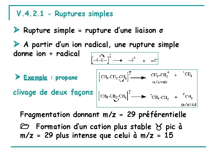 V. 4. 2. 1 - Ruptures simples Rupture simple = rupture d’une liaison σ