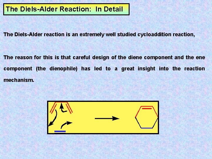 The Diels-Alder Reaction: In Detail The Diels-Alder reaction is an extremely well studied cycloaddition