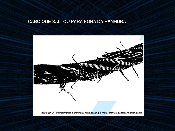 CABO QUE SALTOU PARA FORA DA RANHURA 