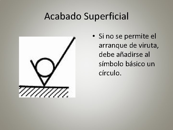 Acabado Superficial • Si no se permite el arranque de viruta, debe añadirse al