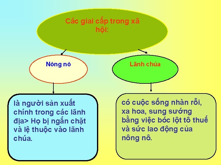Các giai cấp trong xã hội: Nông nô là người sản xuất chính trong