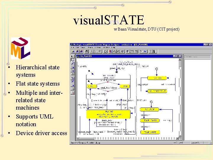 VVS visual. STATE w Baan Visualstate, DTU (CIT project) • Hierarchical state systems •
