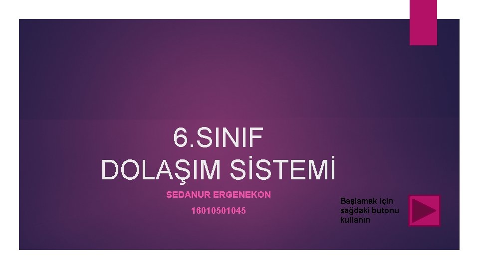 6. SINIF DOLAŞIM SİSTEMİ SEDANUR ERGENEKON 16010501045 Başlamak için sağdaki butonu kullanın 