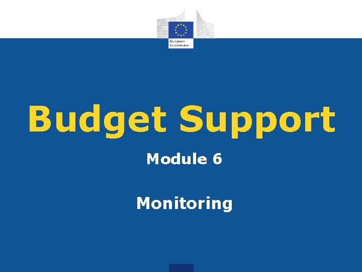 Budget Support Module 6 Monitoring 