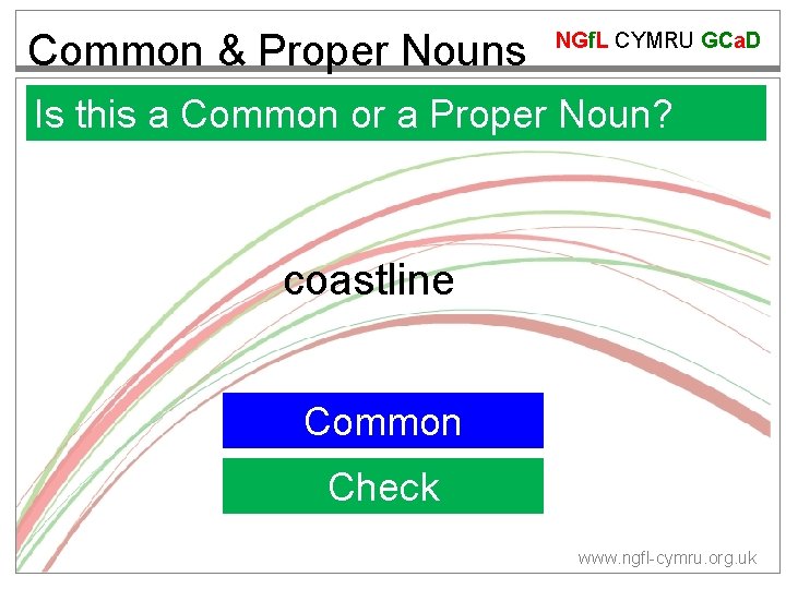 Common & Proper Nouns NGf. L CYMRU GCa. D Is this a Common or