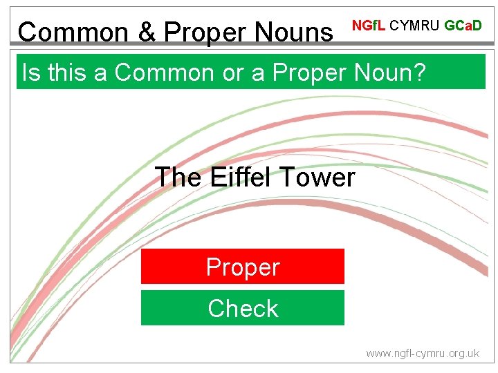 Common & Proper Nouns NGf. L CYMRU GCa. D Is this a Common or