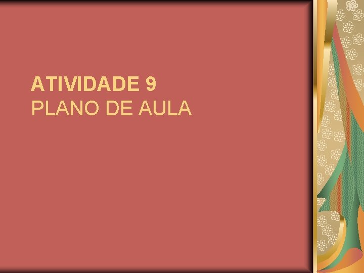 ATIVIDADE 9 PLANO DE AULA 