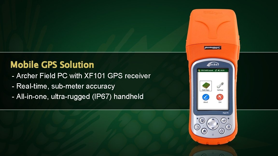 Mobile GPS Solution - Archer Field PC with XF 101 GPS receiver - Real-time,
