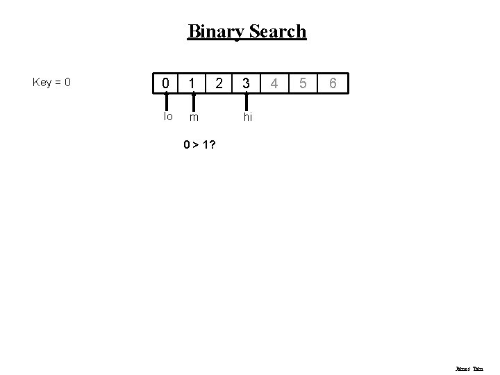 Binary Search Key = 0 0 1 lo m 2 3 4 5 6 Binary Search Key = 0 0 1 lo m 2 3 4 5 6