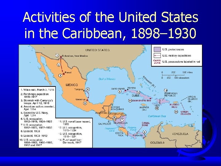 Activities of the United States in the Caribbean, 1898– 1930 