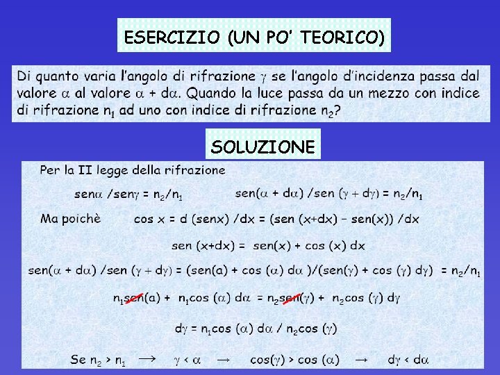 ESERCIZIO (UN PO’ TEORICO) SOLUZIONE 18/09/2021 Modulo di Fisica Applicata – II anno, I