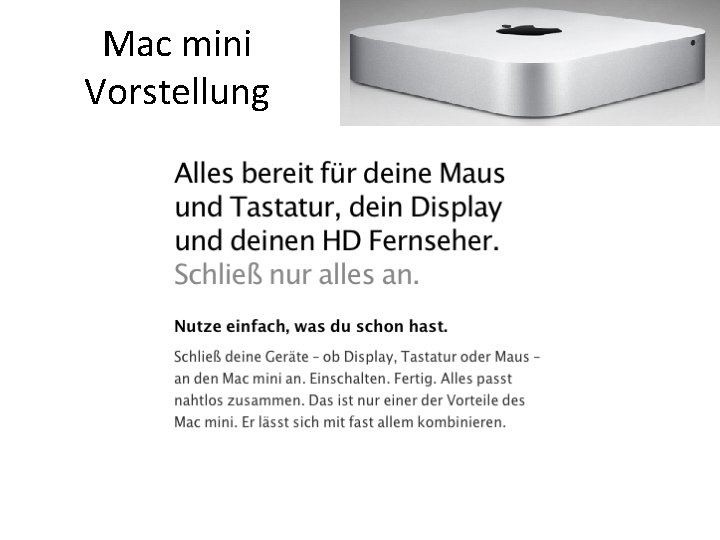 Mac mini Vorstellung 