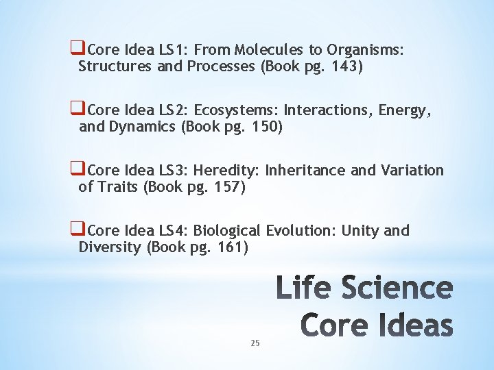 q. Core Idea LS 1: From Molecules to Organisms: Structures and Processes (Book pg.