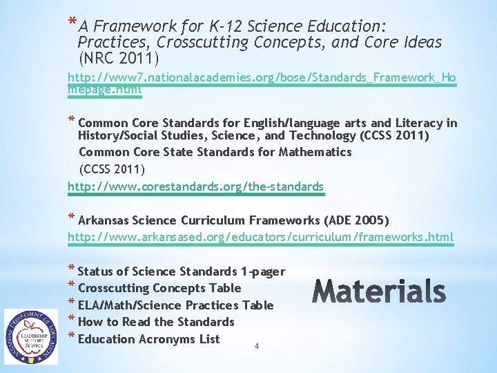 *A Framework for K-12 Science Education: Practices, Crosscutting Concepts, and Core Ideas (NRC 2011)