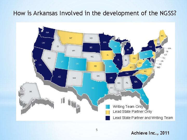 How is Arkansas Involved in the development of the NGSS? Writing Team Only Lead