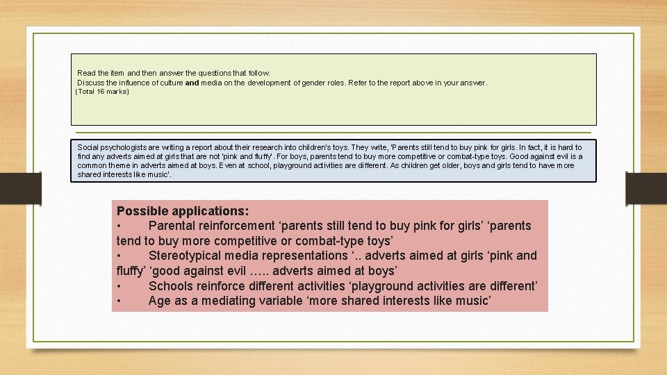 Read the item and then answer the questions that follow. Discuss the influence of