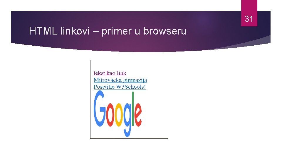 31 HTML linkovi – primer u browseru 