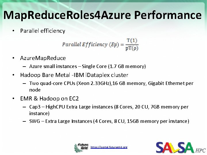 Map. Reduce. Roles 4 Azure Performance • Parallel efficiency • Azure. Map. Reduce – Map. Reduce. Roles 4 Azure Performance • Parallel efficiency • Azure. Map. Reduce –