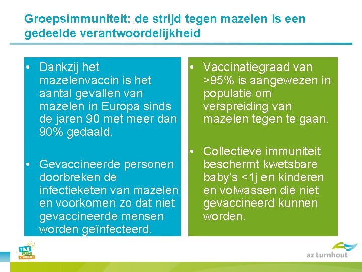 Groepsimmuniteit: de strijd tegen mazelen is een gedeelde verantwoordelijkheid • Dankzij het • Vaccinatiegraad