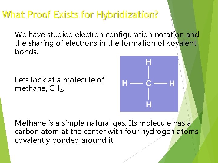 What Proof Exists for Hybridization? We have studied electron configuration notation and the sharing