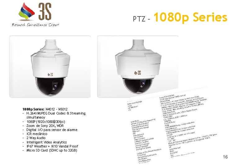 PTZ – 1080 p Series: N 4012 – N 5012 - H. 264/MJPEG Dual