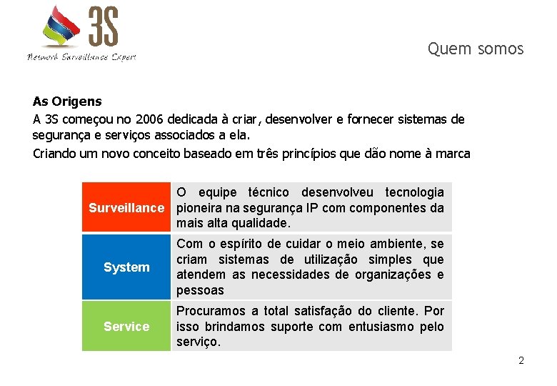 Quem somos As Origens A 3 S começou no 2006 dedicada à criar, desenvolver