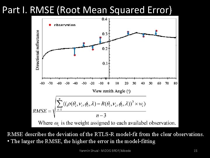 Part I. RMSE (Root Mean Squared Error) RMSE describes the deviation of the RTLS-R