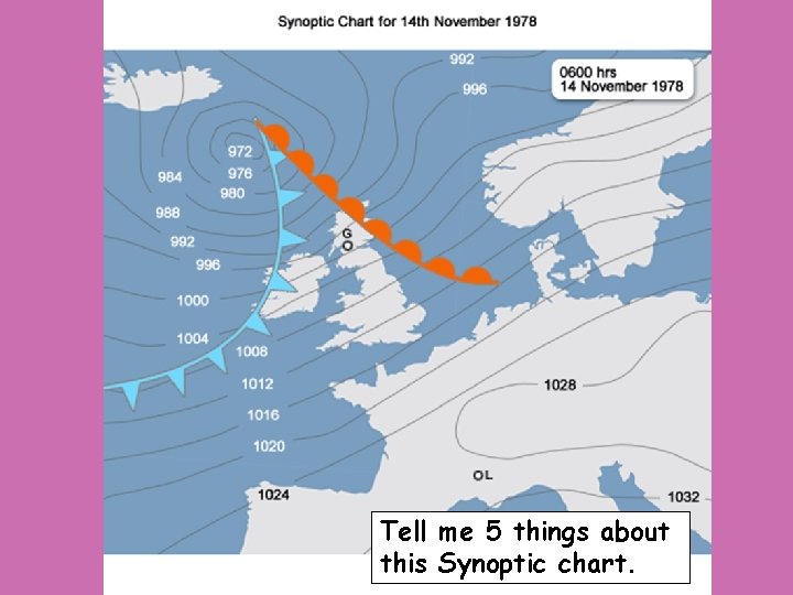 Tell me 5 things about this Synoptic chart. 