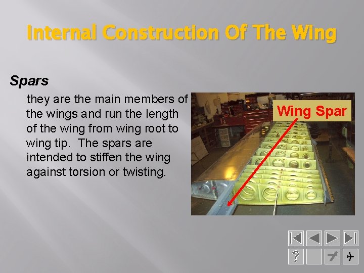 Internal Construction Of The Wing Spars they are the main members of the wings