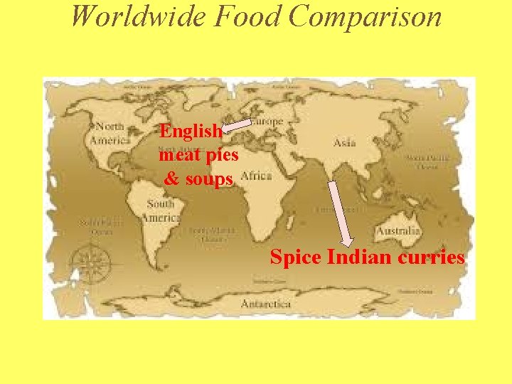 Worldwide Food Comparison English meat pies & soups Spice Indian curries 