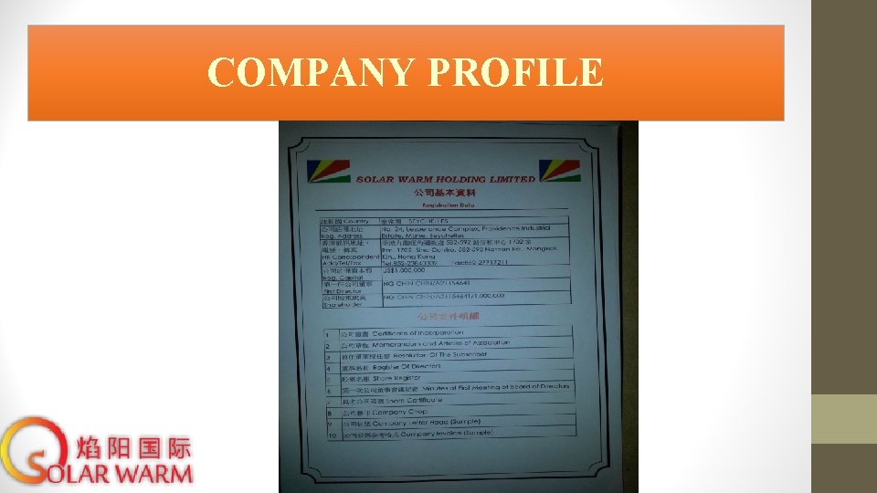 COMPANY PROFILE 