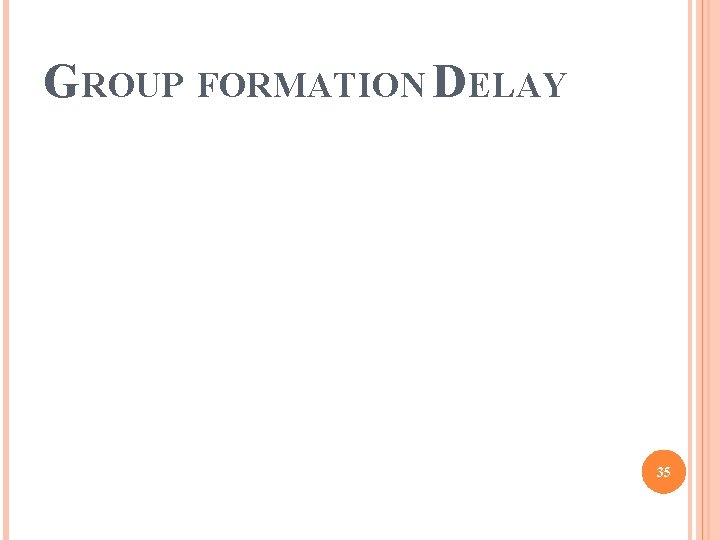 GROUP FORMATION DELAY 35 