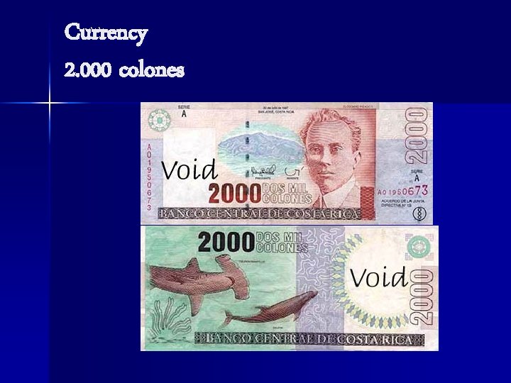 Currency 2. 000 colones 