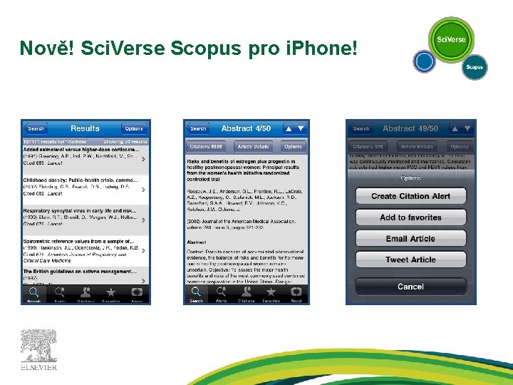 Nově! Sci. Verse Scopus pro i. Phone! 