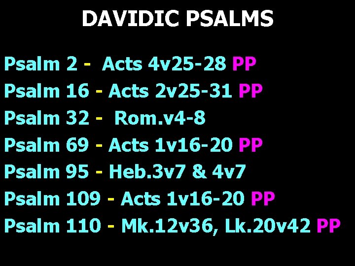 DAVIDIC PSALMS Psalm 2 - Acts 4 v 25 -28 PP Psalm 16 - DAVIDIC PSALMS Psalm 2 - Acts 4 v 25 -28 PP Psalm 16 -
