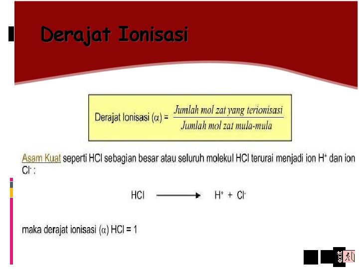 exit Derajat Ionisasi 