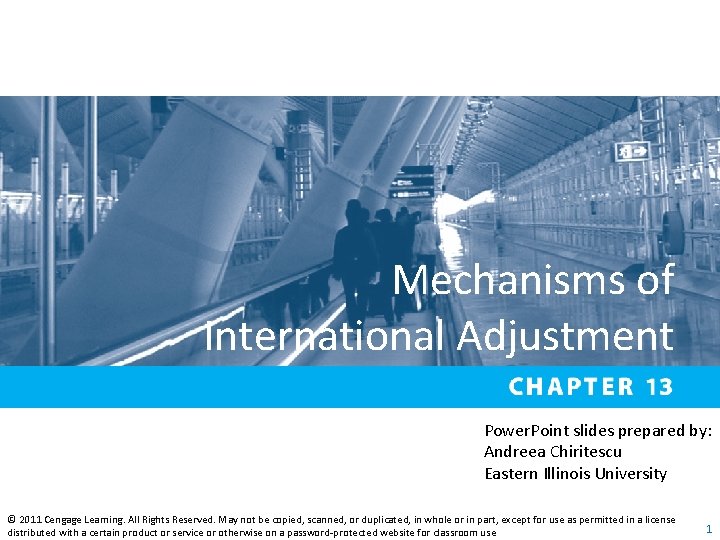 Mechanisms of International Adjustment Power. Point slides prepared by: Andreea Chiritescu Eastern Illinois University