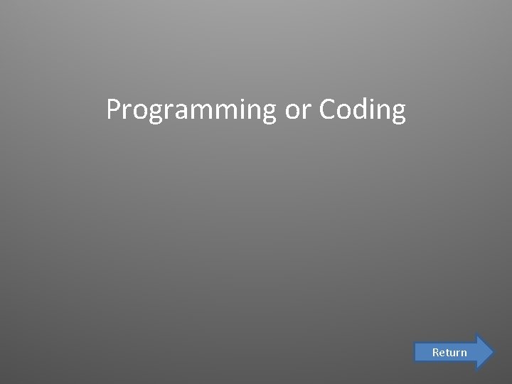 Programming or Coding Return 