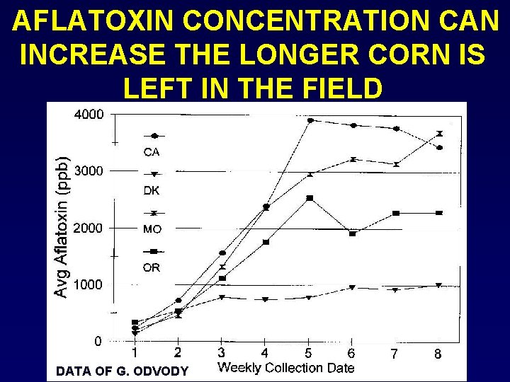 AFLATOXIN CONCENTRATION CAN INCREASE THE LONGER CORN IS LEFT IN THE FIELD DATA OF