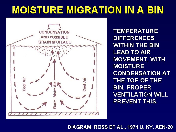 MOISTURE MIGRATION IN A BIN TEMPERATURE DIFFERENCES WITHIN THE BIN LEAD TO AIR MOVEMENT,