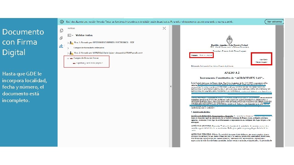 Documento con Firma Digital Hasta que GDE le incorpora localidad, fecha y número, el