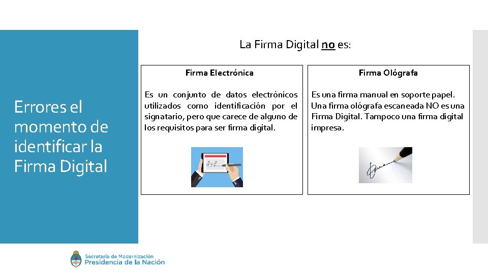 La Firma Digital no es: Errores el momento de identificar la Firma Digital Firma