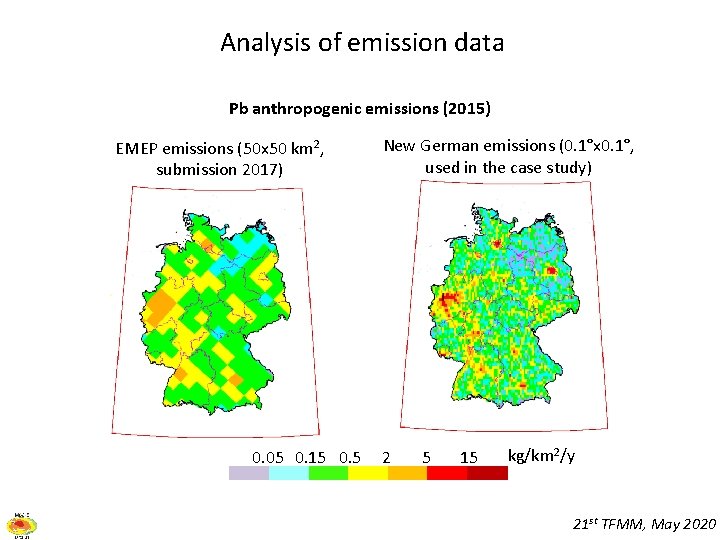 Analysis of emission data Pb anthropogenic emissions (2015) EMEP emissions (50 x 50 km