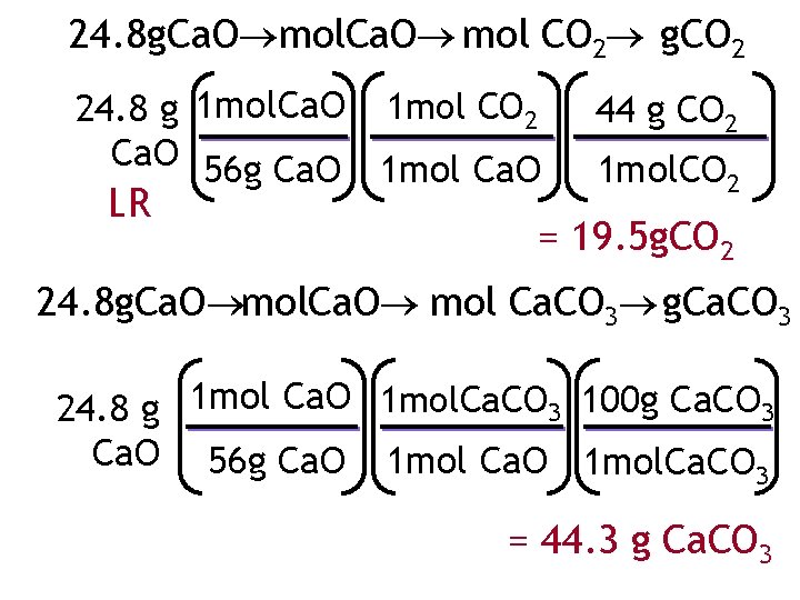 24. 8 g. Ca. O mol CO 2 g. CO 2 24. 8 g